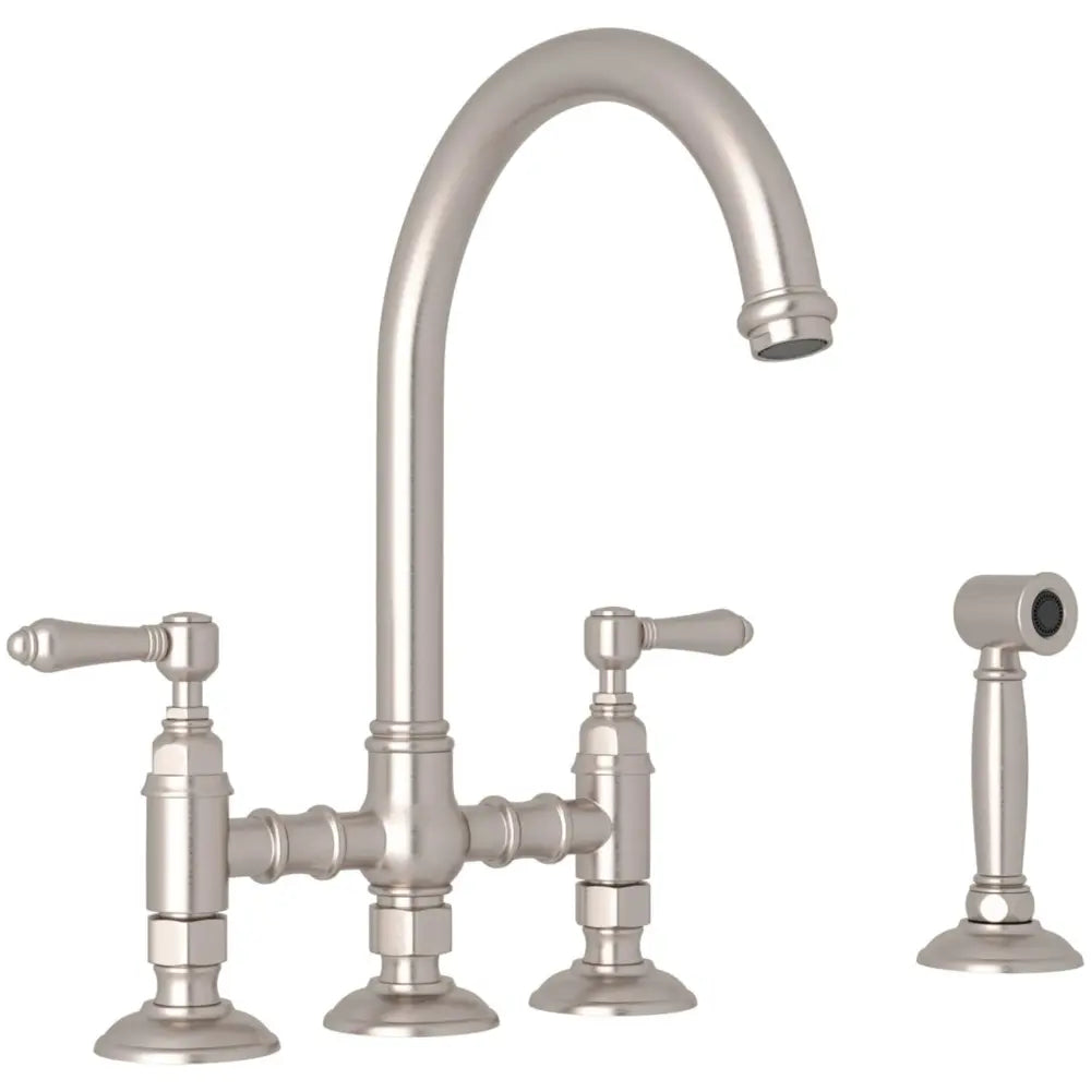 Rohl San Julio 1.5 GPM Widespread Bridge Kitchen Faucet - Includes Side Spray
