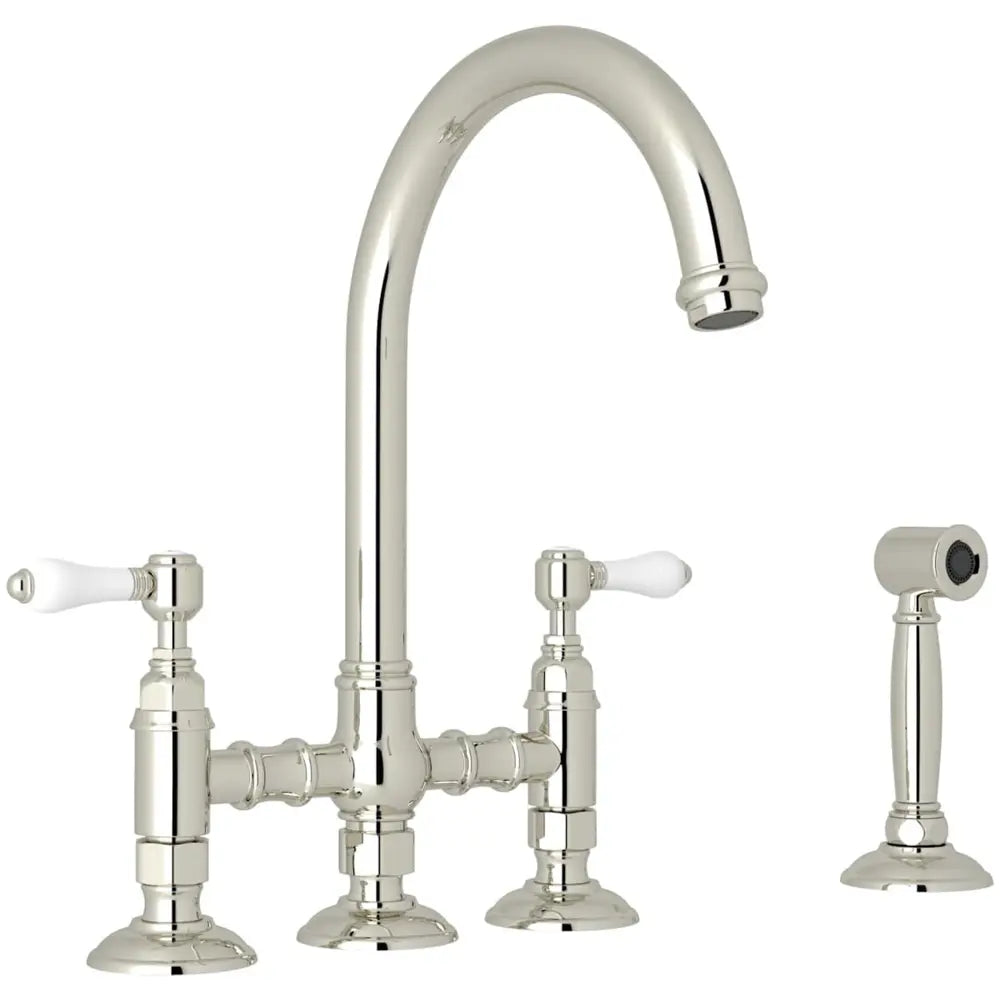Rohl San Julio 1.5 GPM Widespread Bridge Kitchen Faucet - Includes Side Spray