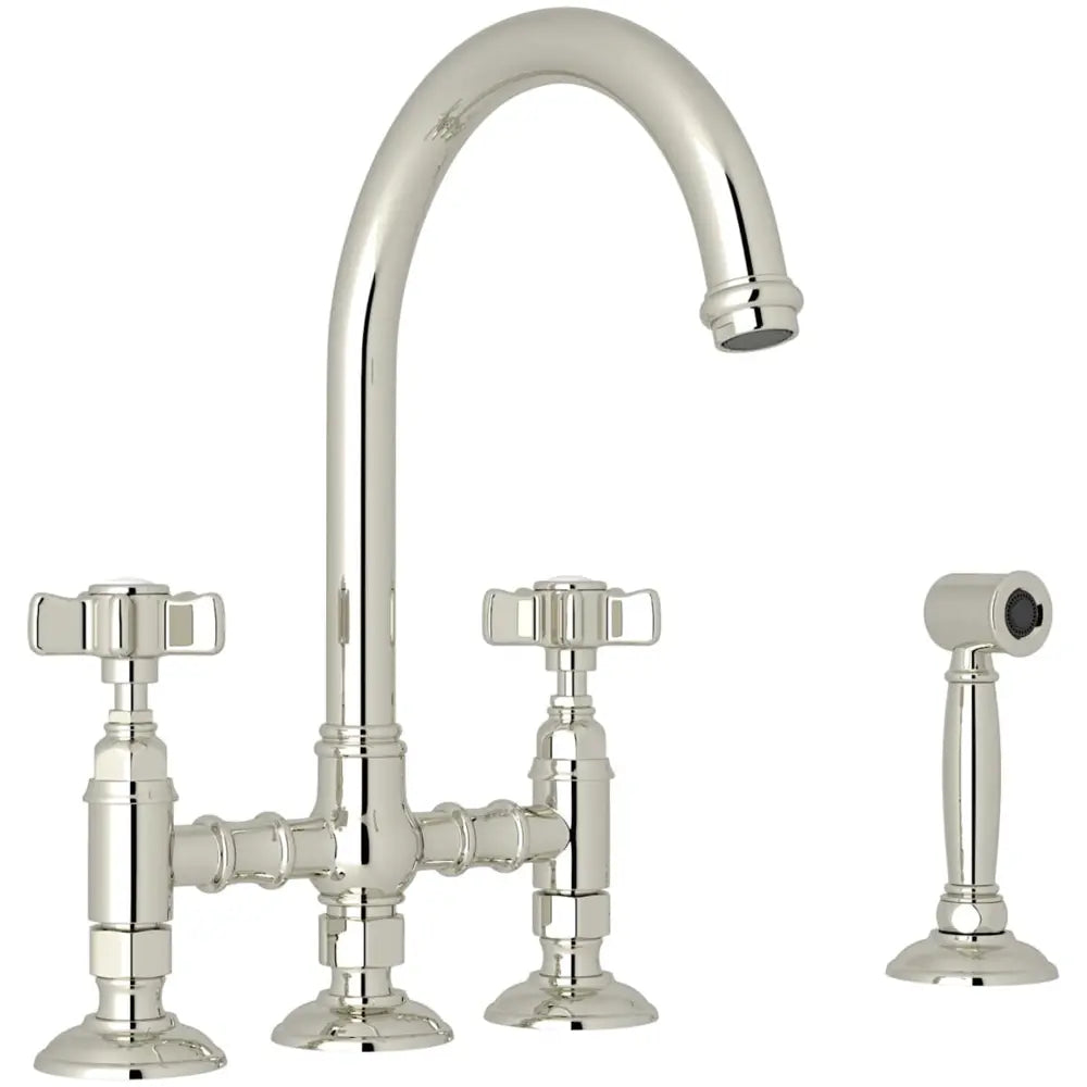 Rohl San Julio 1.5 GPM Widespread Bridge Kitchen Faucet - Includes Side Spray