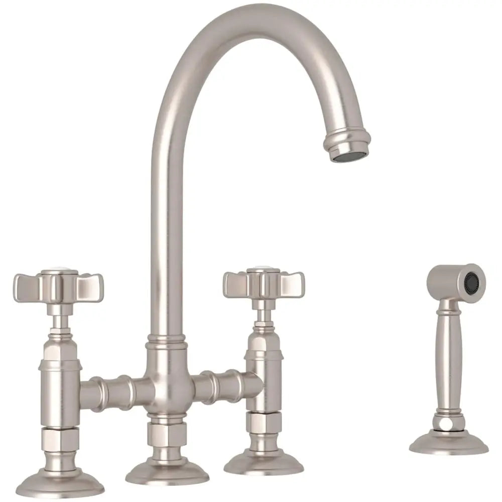 Rohl San Julio 1.5 GPM Widespread Bridge Kitchen Faucet - Includes Side Spray