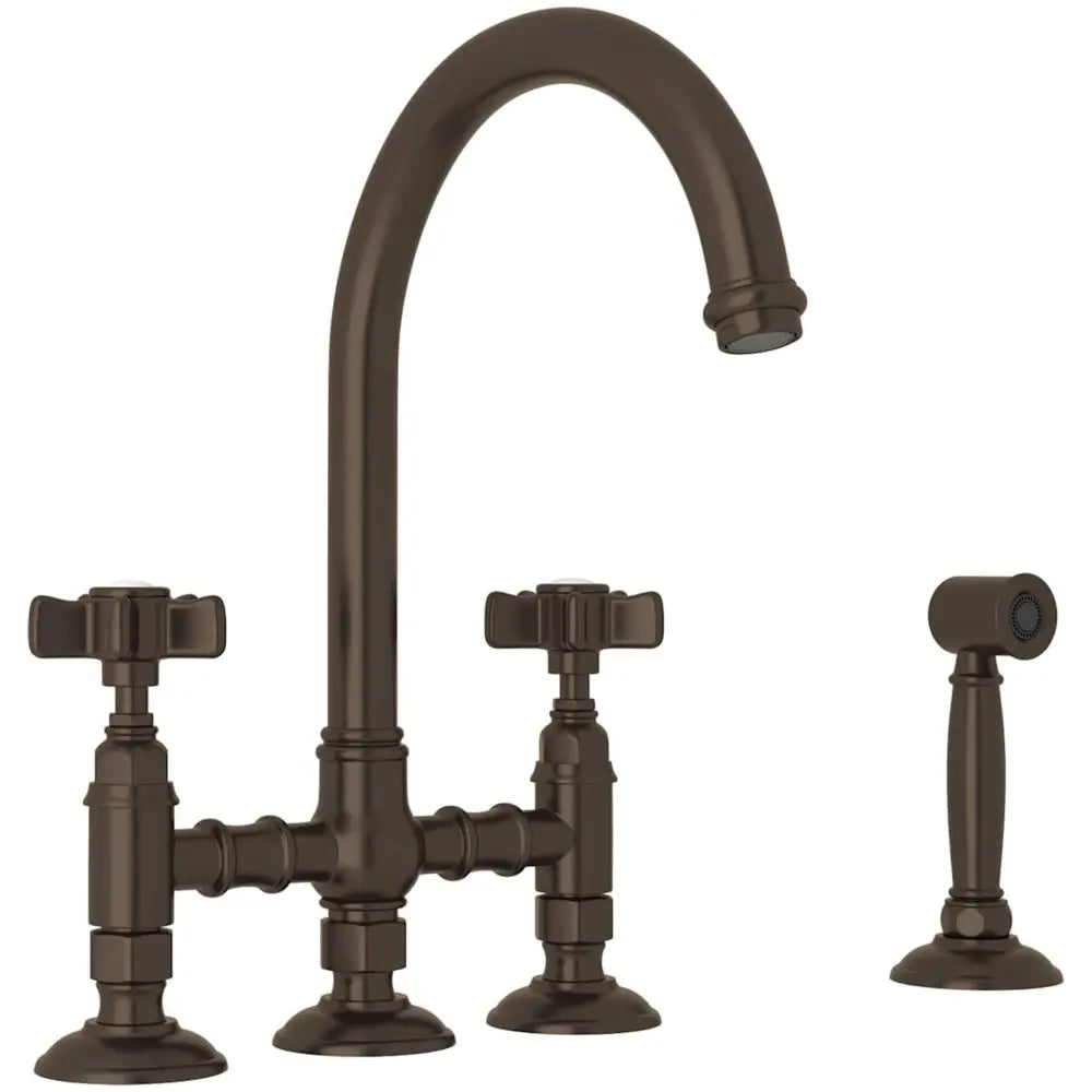 Rohl San Julio 1.5 GPM Widespread Bridge Kitchen Faucet - Includes Side Spray