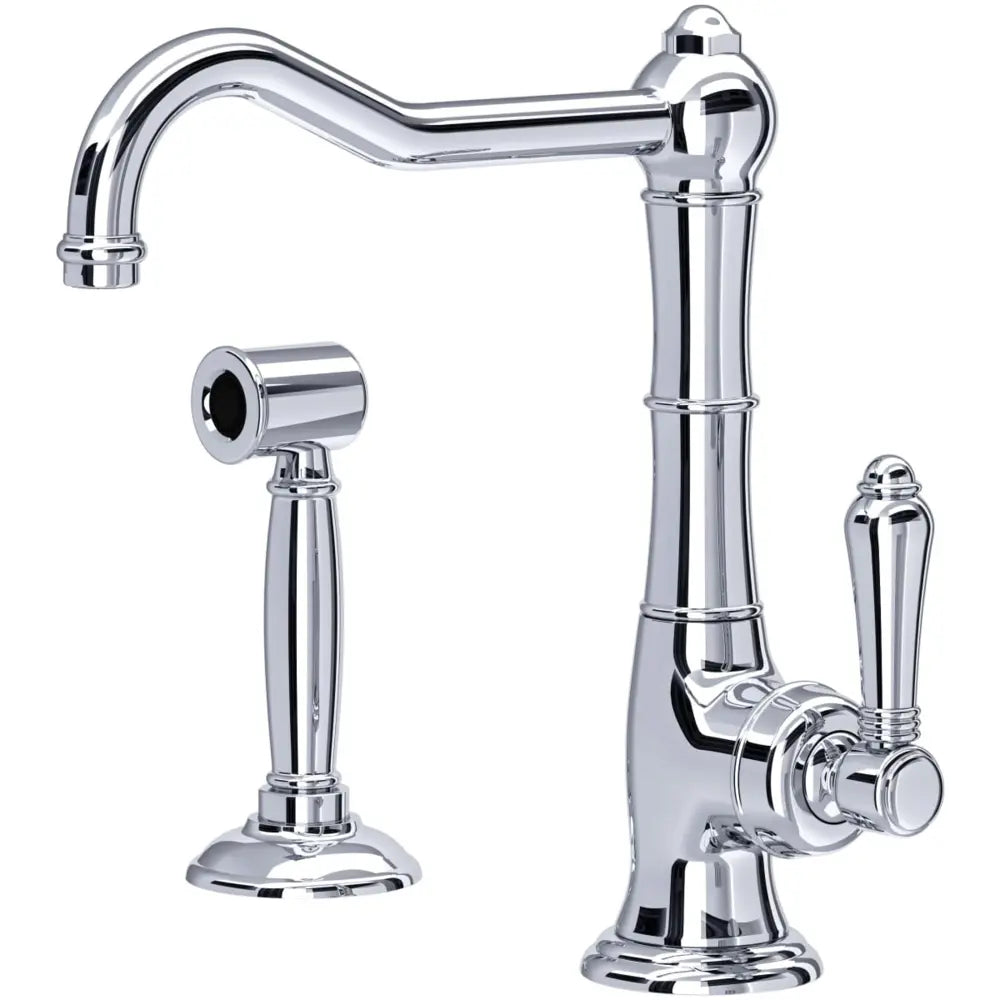 Rohl Acqui® 1.8 GPM Deck Mounted Single Hole Faucet with Single Lever Brass Handle - Includes Sidespray