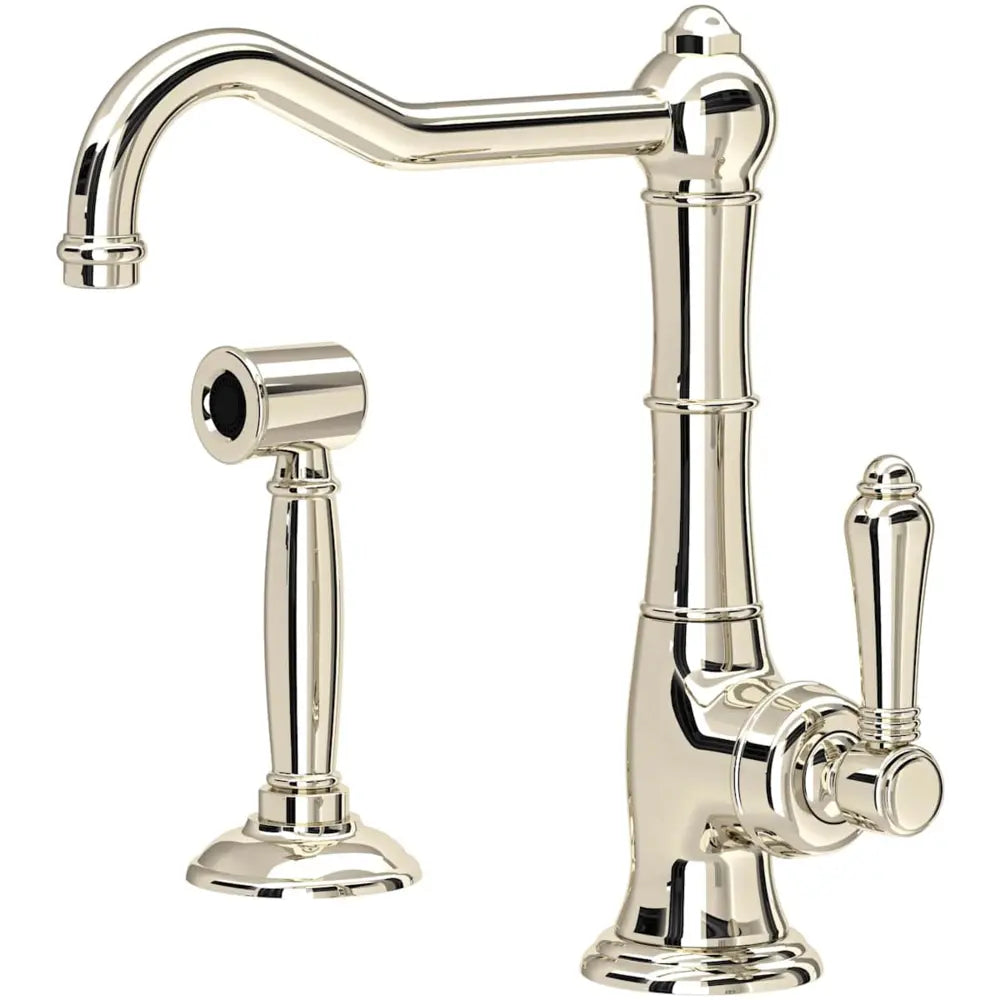 Rohl Acqui® 1.8 GPM Deck Mounted Single Hole Faucet with Single Lever Brass Handle - Includes Sidespray