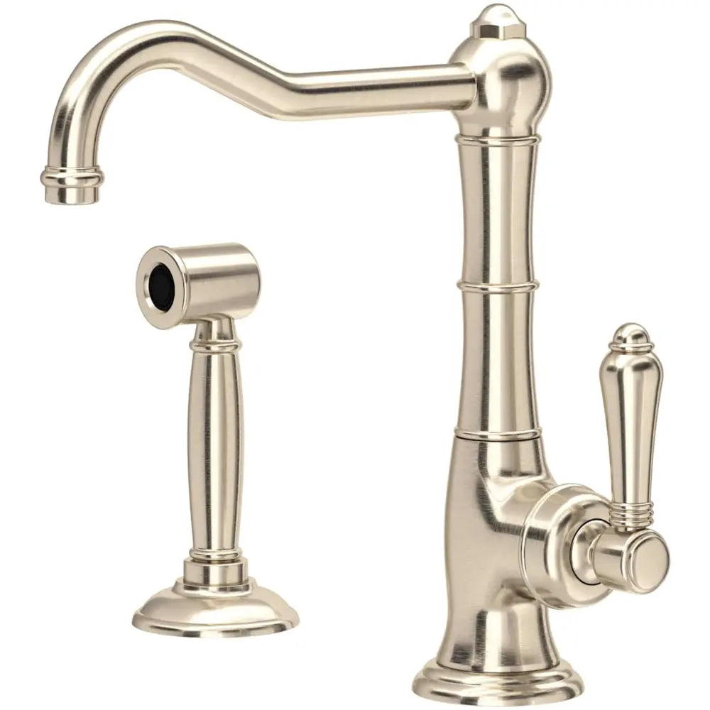 Rohl Acqui® 1.8 GPM Deck Mounted Single Hole Faucet with Single Lever Brass Handle - Includes Sidespray