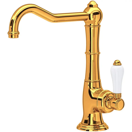 Rohl Acqui 1.5 GPM Single Hole Bar Faucet with Porcelain Handle