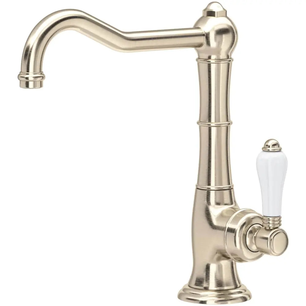 Rohl Acqui 1.5 GPM Single Hole Bar Faucet with Porcelain Handle