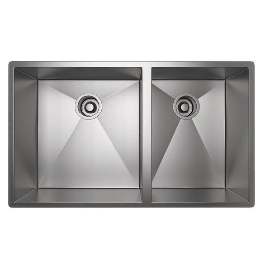 Rohl Forze RSS3118SB Double Bowl Undermount Stainless Steel Kitchen Sink