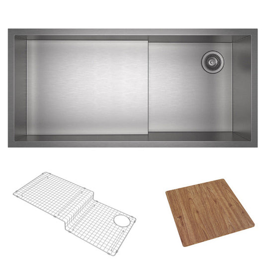 Rohl Culinario RUWKIT36161SB Single Bowl Undermount Stainless Steel Kitchen Sink