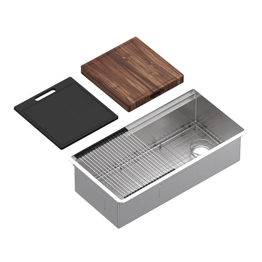Rohl Culinario RUWUM3619WSSB Single Bowl Undermount Stainless Steel Kitchen Sink