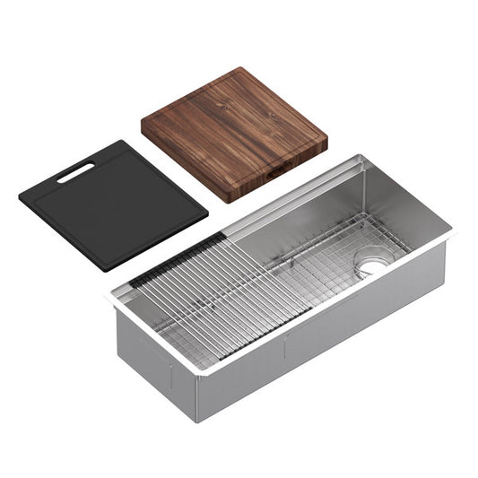 Rohl Culinario RUWUM4019WSSB Single Bowl Undermount Stainless Steel Kitchen Sink