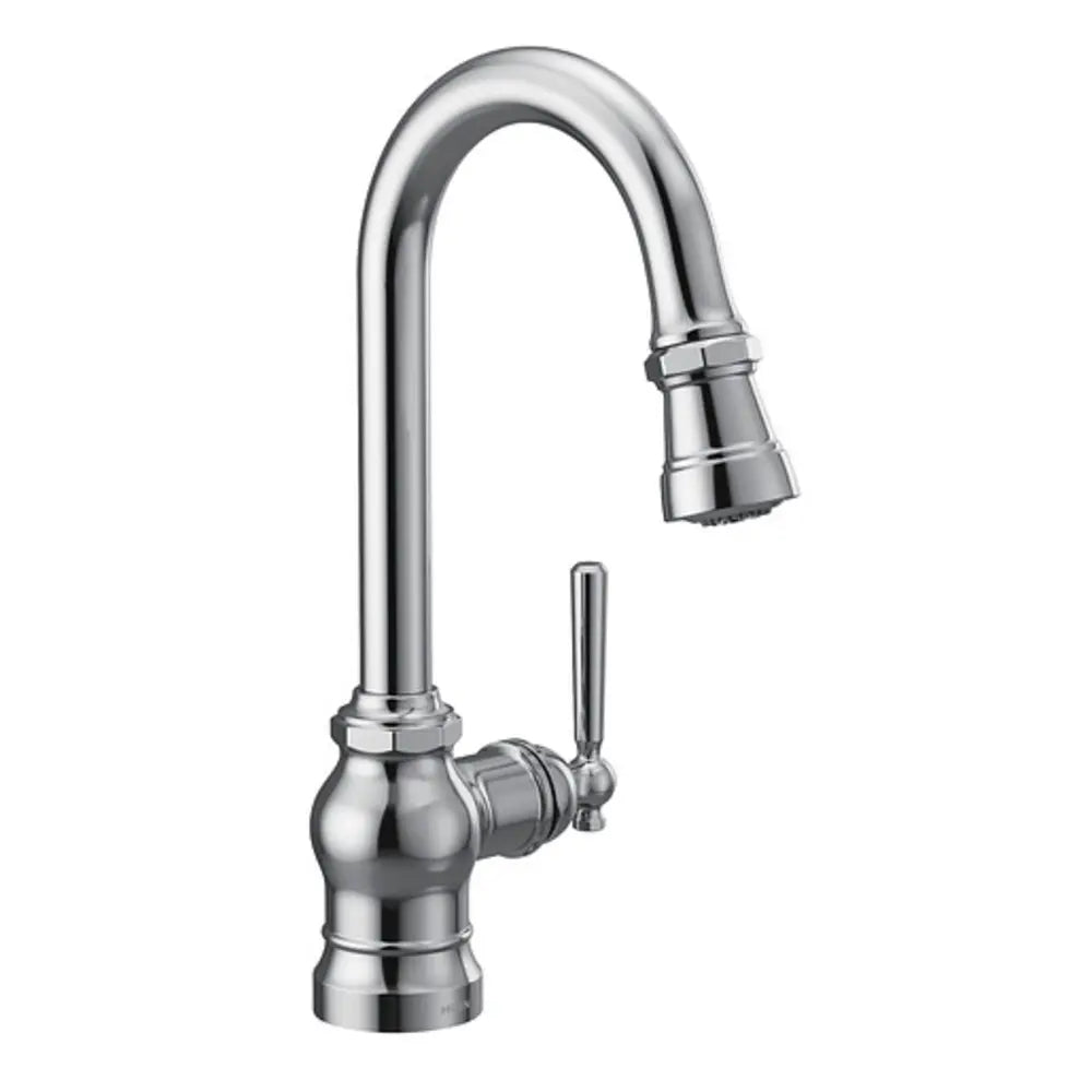 Moen Paterson 1.5 GPM Single Hole Pull Down Bar Faucet with Duralast Cartridge and Reflex, PowerClean, and Duralock Technologies