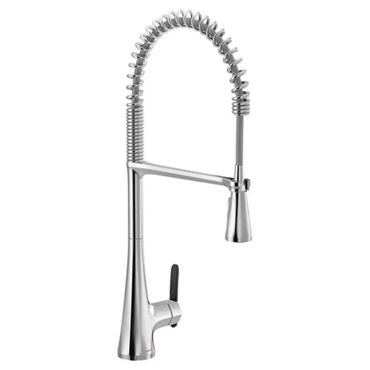 Moen Sinema 1.5 GPM Single Hole Pre-Rinse Pull Down Kitchen Faucet with PowerClean, Reflex, Duralock, and MotionSense Wave Technologies