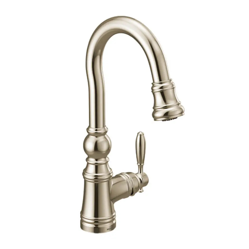 Moen Weymouth 1.5 GPM Single Hole Pull Down Bar Faucet with Duralast Cartridge and Reflex, PowerClean, and Duralock Technologies
