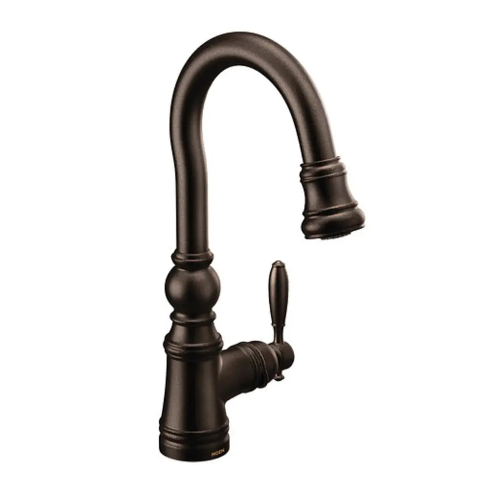 Moen Weymouth 1.5 GPM Single Hole Pull Down Bar Faucet with Duralast Cartridge and Reflex, PowerClean, and Duralock Technologies