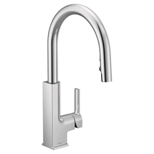 Moen STo 1.5 GPM Single Hole Pull Down Kitchen Faucet with Reflex and Duralast