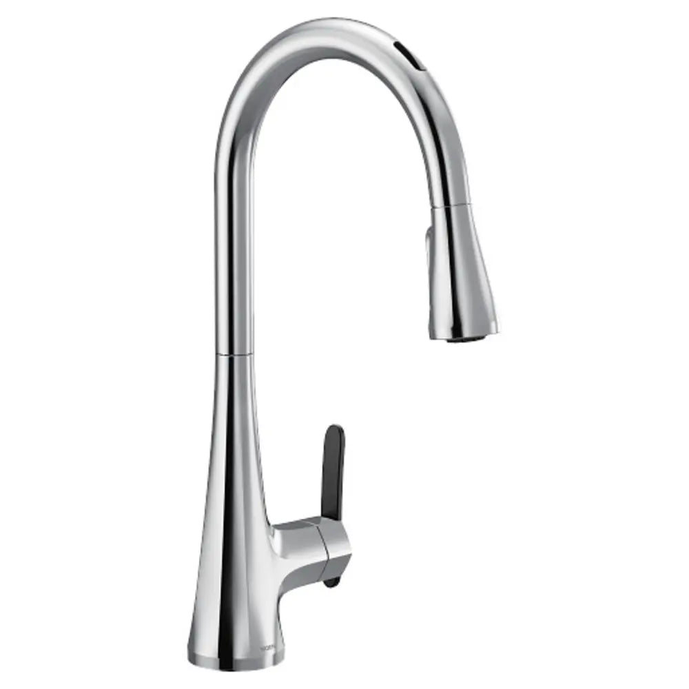 Moen Sinema 1.5 GPM Single Hole Pull Down Smart Kitchen Faucet with Motion Control and Voice Activation - Includes Escutcheon