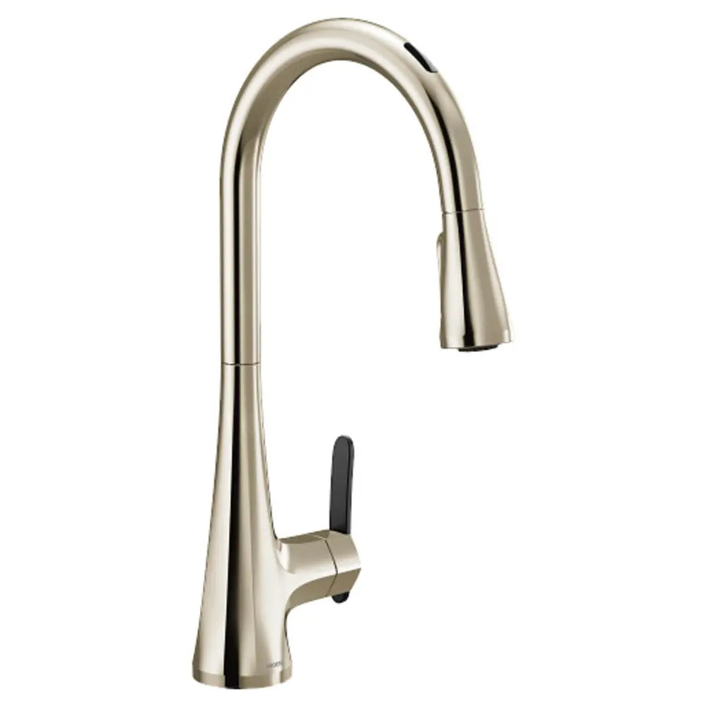 Moen Sinema 1.5 GPM Single Hole Pull Down Smart Kitchen Faucet with Motion Control and Voice Activation - Includes Escutcheon
