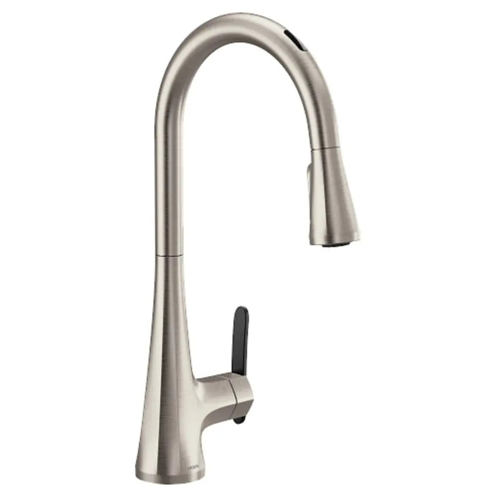 Moen Sinema 1.5 GPM Single Hole Pull Down Smart Kitchen Faucet with Motion Control and Voice Activation - Includes Escutcheon