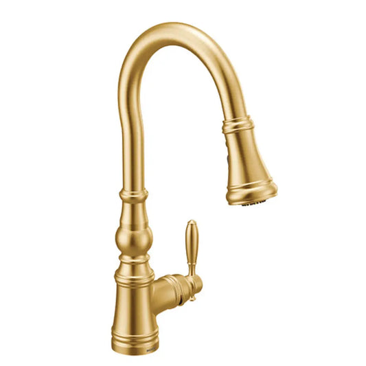 Moen Weymouth 1.5 GPM Single Hole Pull Down Kitchen Faucet with Duralast Cartridge and Reflex, PowerBoost, and Duralock Technologies