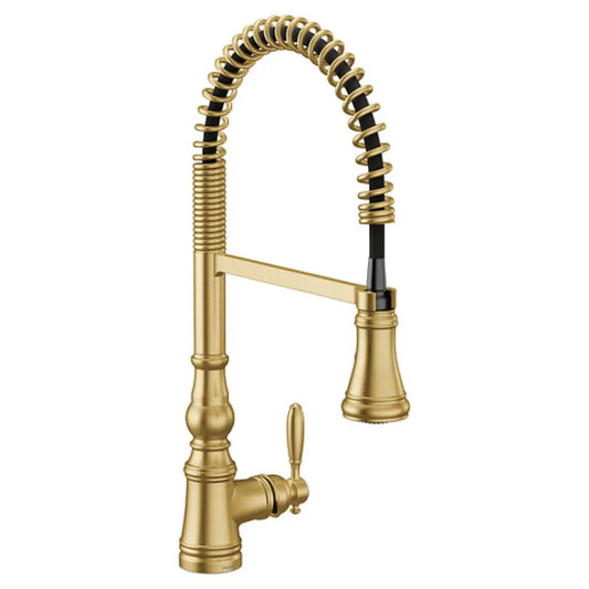 Moen Weymouth 1.5 GPM Single Hole Pre-Rinse Pull Down Kitchen Faucet with Power Boost